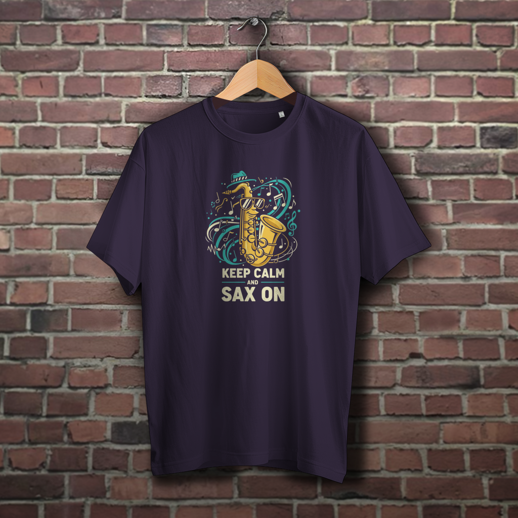 🎷 Keep Calm and Sax On –Oversize T-Shirt