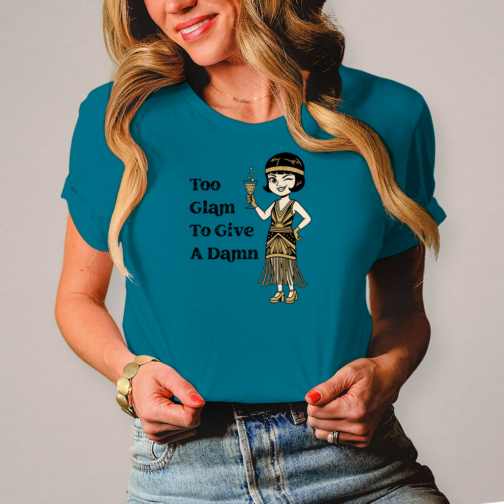 🥂 Too Glam To Give A Damn – Damen T-Shirt