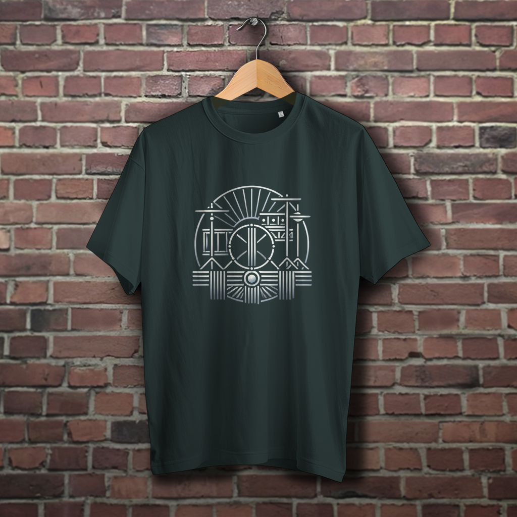 Oversize T-Shirt Art-Deco Drums