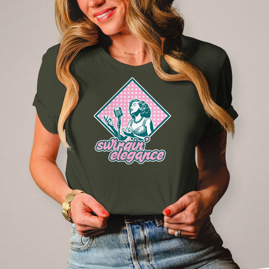 Damen T-Shirt "Swingin' Elegance" – Retro trifft modernen Chic