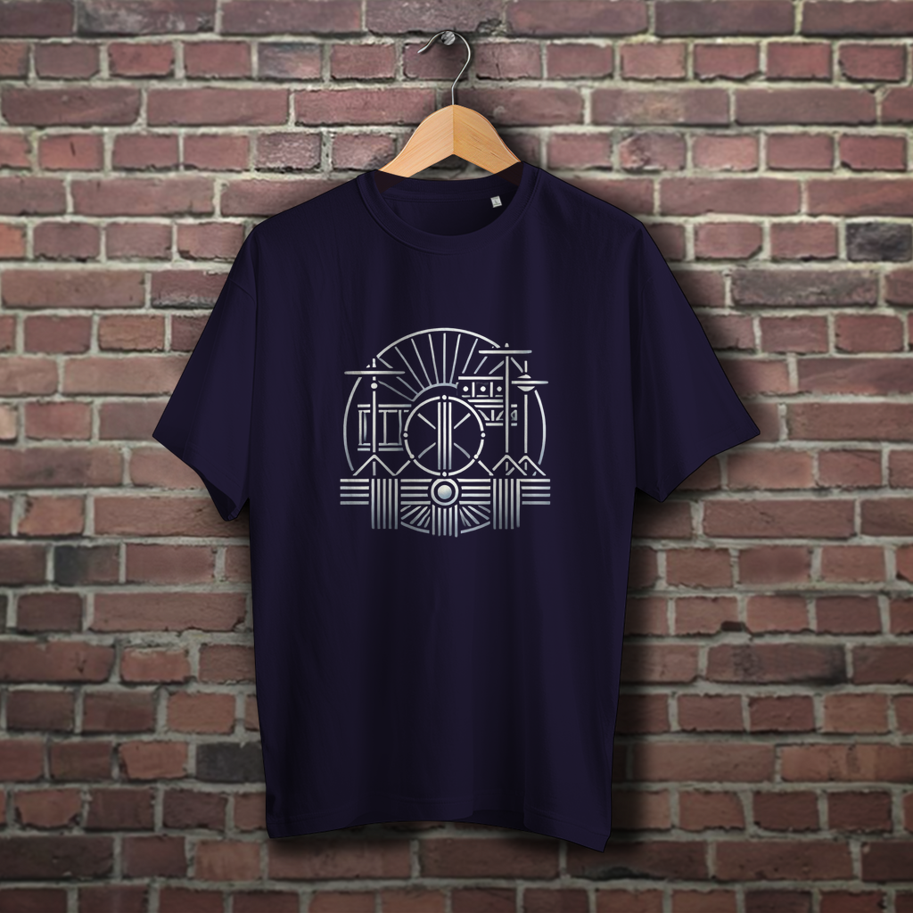 Oversize T-Shirt Art-Deco Drums