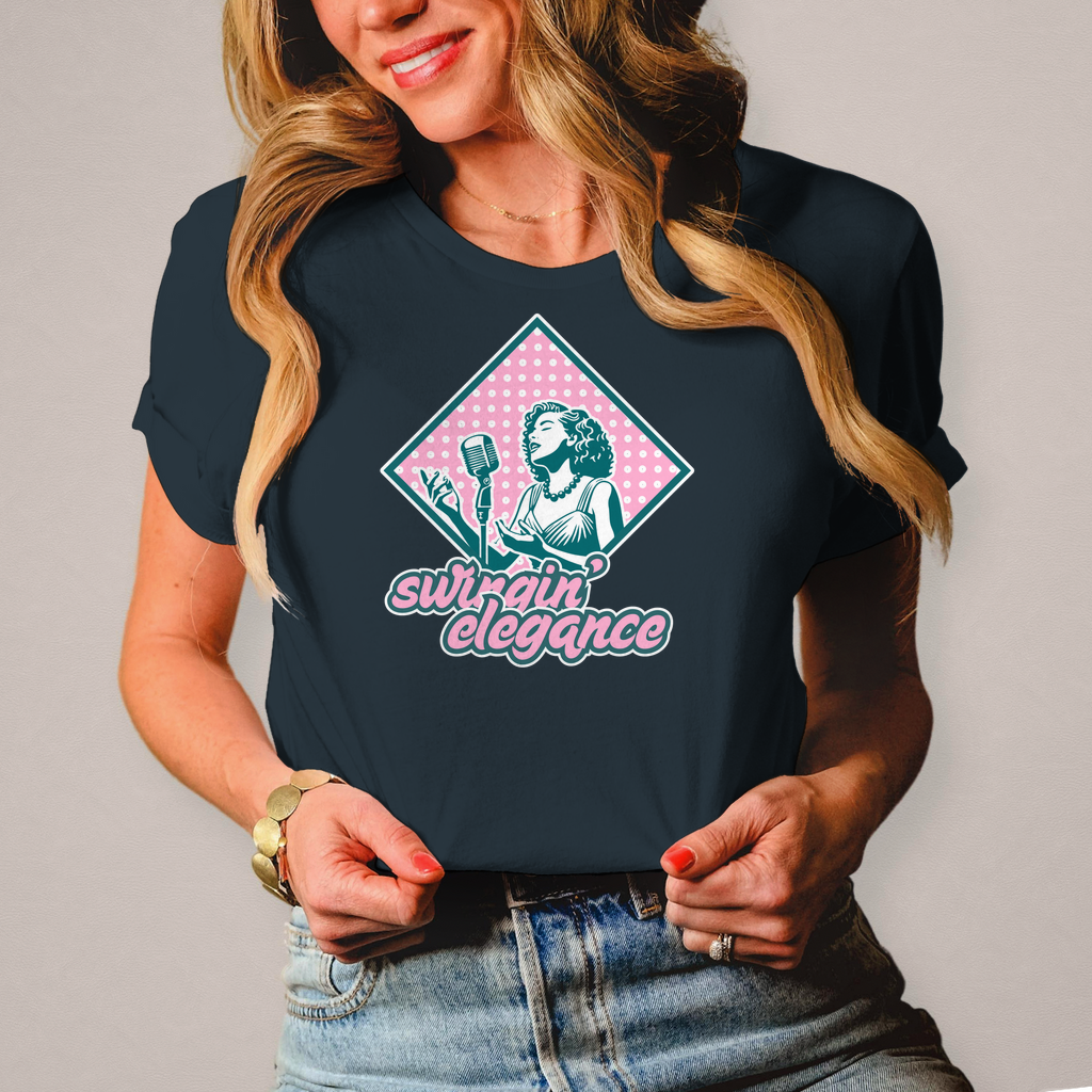 Damen T-Shirt "Swingin' Elegance" – Retro trifft modernen Chic