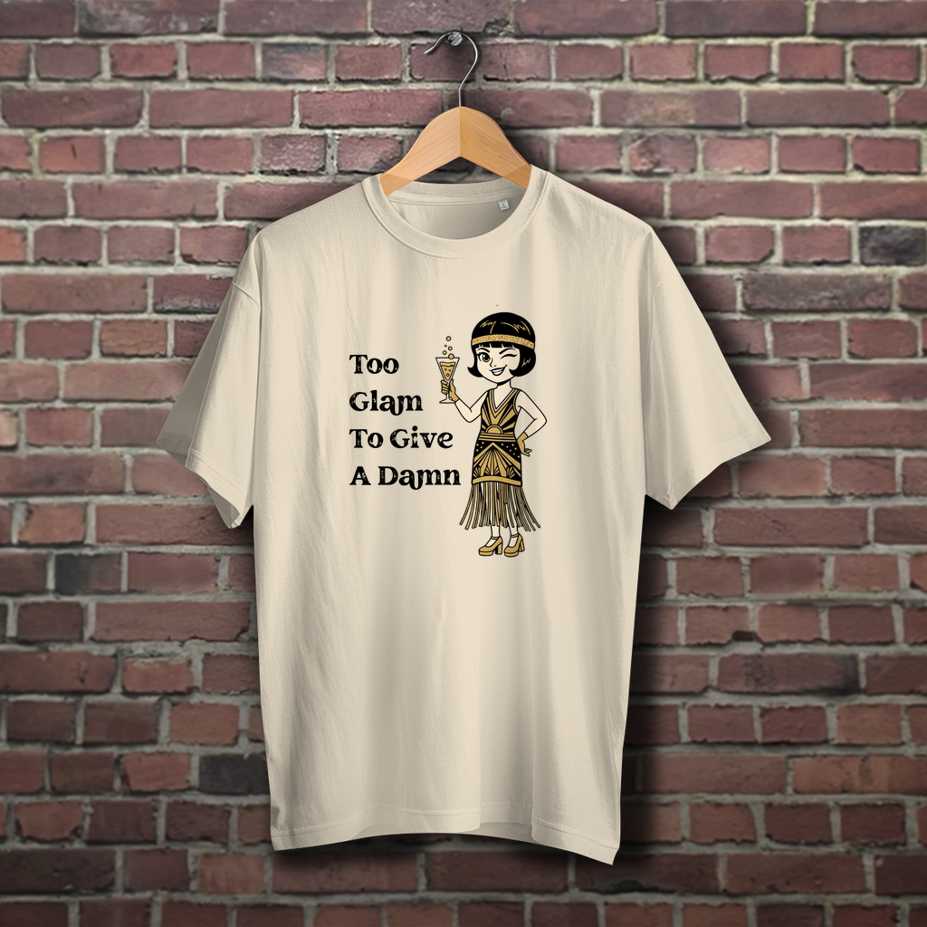 🥂 Too Glam To Give A Damn – Oversize T-Shirt