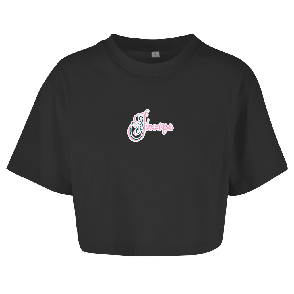 Damen Oversize Crop Top "Jazzique" Logo