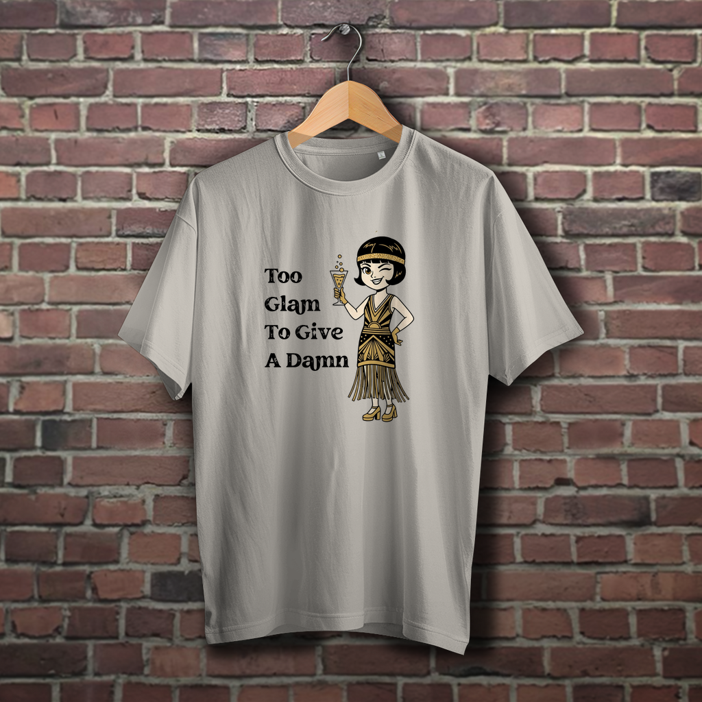 🥂 Too Glam To Give A Damn – Oversize T-Shirt