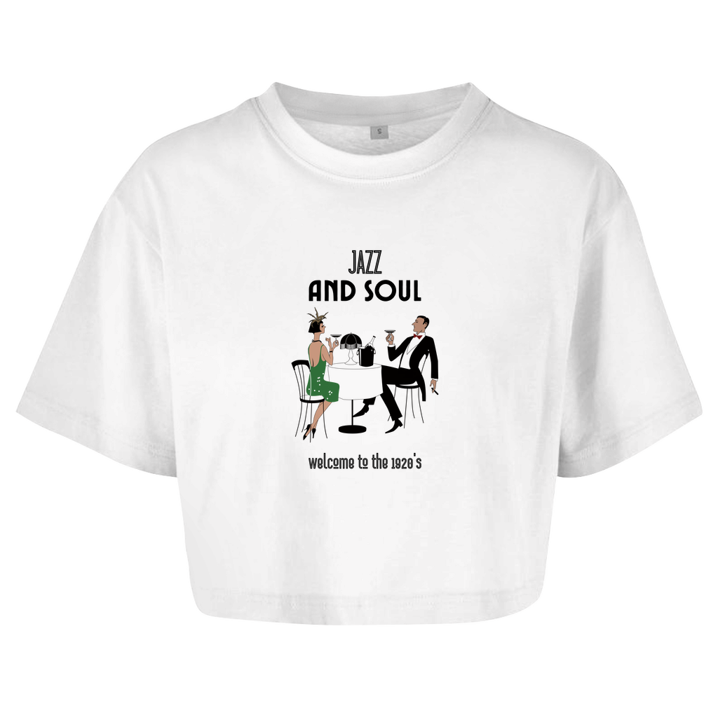 Damen Oversize Crop Top "Jazz and Soul"