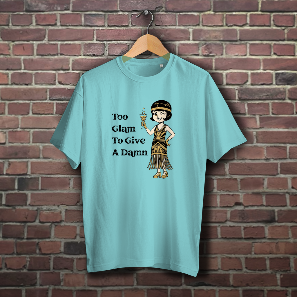 🥂 Too Glam To Give A Damn – Oversize T-Shirt