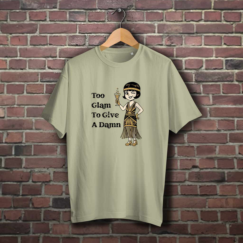 🥂 Too Glam To Give A Damn – Oversize T-Shirt