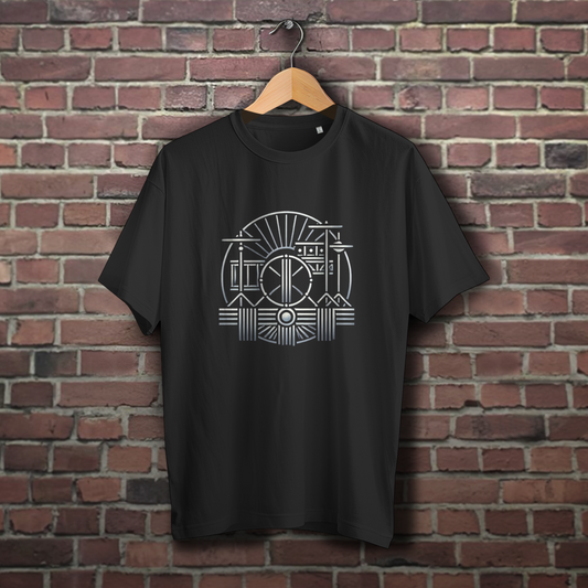 Oversize T-Shirt Art-Deco Drums