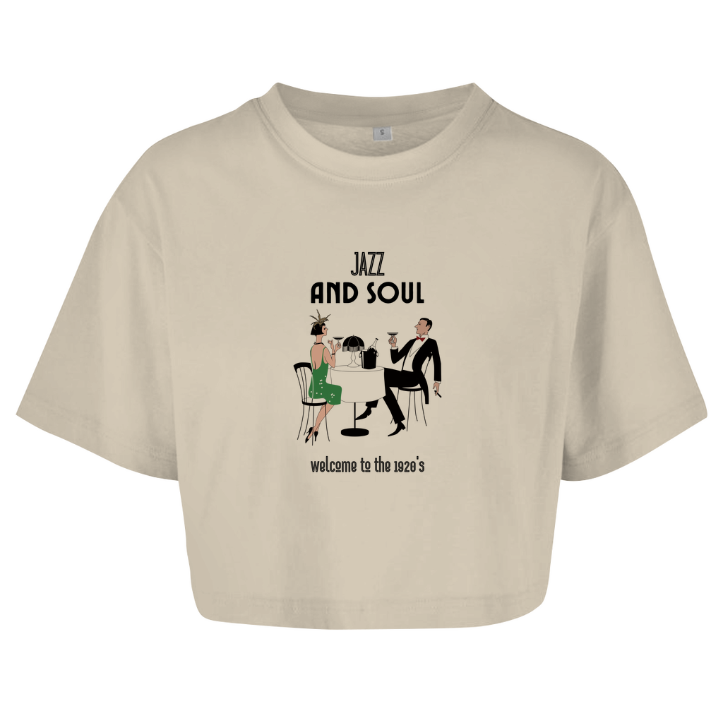 Damen Oversize Crop Top "Jazz and Soul"